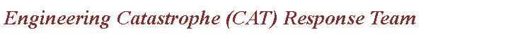 Text Box: Engineering Catastrophe (CAT) Response Team  